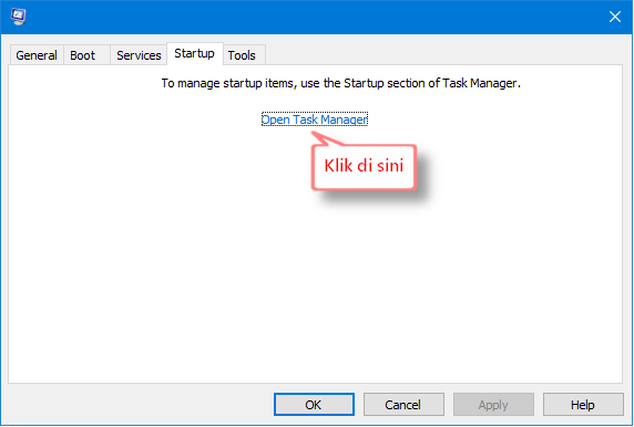system configuration open task manager